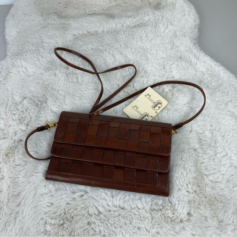 Vintage Paradox Brown Woven Leather Crossbody Bag‎